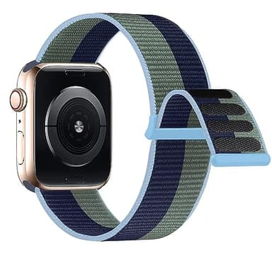 Bifeiyo Compatible with Apple Watch Bands Women Men 46MM 45MM 44MM 42MM 41MM 40MM 38MM,Nylon Sport Loop Strap for iWatch Series 10 9 8 7 6 5 4 3 2 1 SE Ultra(44/45/46/49/S3-42mm,Moss Green) - Image 2