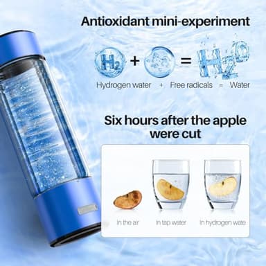 MOVOCA Upgrade Hydrogen Water Bottle, 3Min 2200PPB Rapid Hydrogen Water Generator -SPE PEM Tech, 14OZ Portable Hydro Water Machine, Health Care Gifts for Husband, Wife, Family, Friends, Travel - Image 4