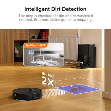 roborock Qrevo Pro Robot Vacuum and Mop with FlexiArm Design Edge Mopping, Dynamic Hot Water Mop Washing and Drying, Intelligent Dirt Detection, 7,000 Pa Suction, Ideal for Carpets - Image 3