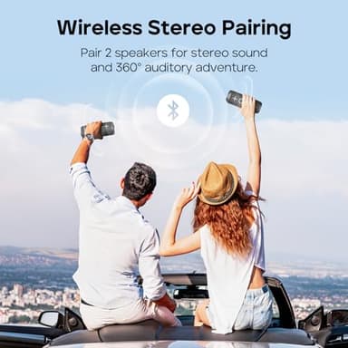 Tribit StormBox 2 Bluetooth Speaker with 34W 360° Surround Sound, XBass Tech, 24H Playtime, IPX7 Waterproof, Bluetooth 5.3, TWS Pairing Portable Wireless Speaker for Outdoor - Image 3