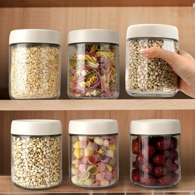 EONJOE 6-Pack 16oz Glass Jars with Lids for Food Storage Meal Prep Airtight - Image 5