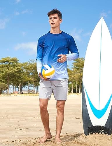KPSUN Mens Swim Shirts UPF 50+ Rash Guard Long Sleeve Sun UV Protection Beach Shirts Quick Dry Fishing T-Shirt - Image 5