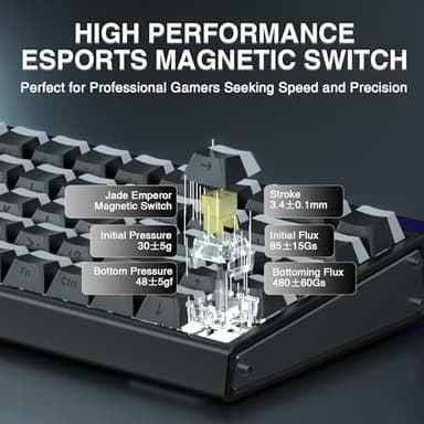 AULA Hero 68 HE 60% Gaming Keyboard Wired, Hall Effect Magnetic Switch Keyboard with 8K Hz Polling Rate, Side Printed PBT Keycaps, RGB Backlit Light Box, Customizable Web Software for PC/Mac Gamers - Image 5