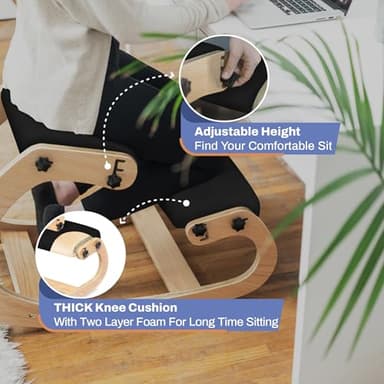 NYPOT Ergonomic Kneeling Chair with Adjustable Seats - Knee Chair for Posture Correction & Kneel Rocking Stool for Desk - Back Pain Relief and Support for Home and Office - Image 5