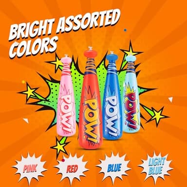 Bedwina Pow Inflatable Baseball Bat - (Pack of 12) 20 Inch Inflatable Toy Bat, Carnival Prizes, Baseball Party Favors Goodie Bag Stuffers, Decorations Party Prizes for Kids - Image 3