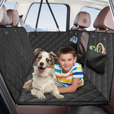 Kytely Back Seat Extender for Dogs,Hard Bottom Dog Car Seat Cover for Back Seat Support 400lb, Waterproof Dog Car Hammock Travel Bed for Car SUV Truck - Image 1