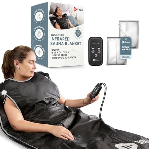 Lifepro BioRemedy Infrared Sauna Blanket – Available in 5 Colors – Portable Far Infrared Home Sauna Bag for Detox, Tension, and Relaxation – Adjustable Temp (86–158°F) & Timer – Includes Detox Wraps - Image 1