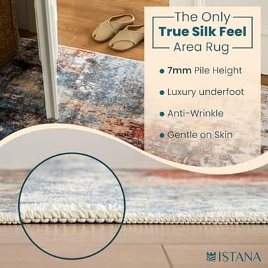 Istana 2x3 Area Rug - Multi/Red Boho Rugs for Living Room 2x3 - Foldable Small Rugs for Bedroom - Stain Resistant Washable Rug Non Slip - Eco-Friendly Area Rugs Indoor - Image 4