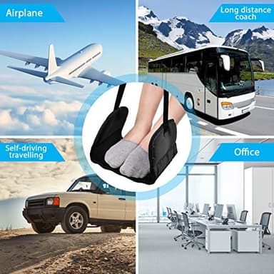 Airplane Footrest Made with Premium Memory Foam - Airplane Travel Foot Hammock, No Clashing Foot Hammock & Portable Plane Leg Rest, Provides Relaxation and Comfortable for Long Flight - Image 7