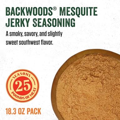 LEM Products Backwoods Mesquite Jerky Seasoning, Ideal for Wild Game and Domestic Meat, Seasons Up to 25 Pounds of Meat, 18.3 Ounce Packet with Pre-Measured Cure Packet Included - Image 3