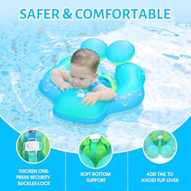 LAYCOL Baby Swimming Float with UPF50+ Sun Canopy Baby Floats for Pool No Flip Overbaby Pool for Baby Age of 3-36 Months - Image 7