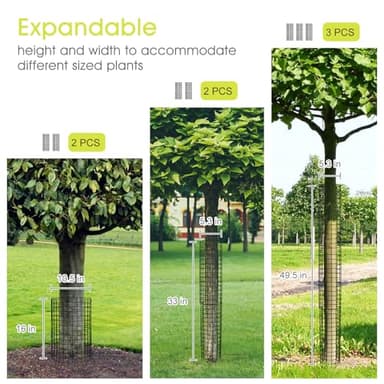 RIFNY Tree Trunk Protector Guard, Metal Tree Guards Bark Protectors with Zip Ties from Mowers Trimmers Deer, Outdoor Plant Protectors from Animals (16.5 Inch, 6 PCS) - Image 4