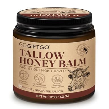 asusxcli Beef Tallow for Skin,Beef Tallow for Face,Beef Tallow and Honey Balm,Grass Fed Whipped Tallow Honey Balm,Natural Moisturizer Hydrates,Deeply Nourishes the Skin, Enhances Natural Radiance - Image 1
