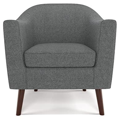 SIMPLIHOME Thorne Accent Chair - 30 inch Wide Upholstered Contemporary Arm Chair in Shadow Grey, for Living Room or Bedroom with Curved Back, Removable Cushion, and Durable Fabric Upholstery - Image 4