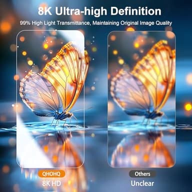 QHOHQ [1-Second Auto-Install] 3 Pack Screen Protector for iPhone 17 Pro Max [6.9 Inch] + 1 Set Camera Lens Protector, 9H+ Shatterproof Tempered Glass, [12FT Military Grade Protection], Case Friendly - Image 7
