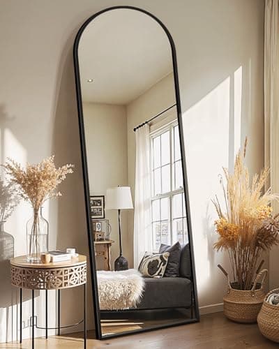 Delma Arched Mirror Full Length,Standing Mirror Full Body,Large Floor with Stand for Wall Entryway Door Bedroom Bathroom Living Room - Image 1