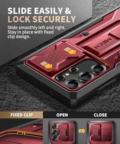 TONGATE for Samsung Galaxy S23 Ultra Case, [Built-in Slide Camera Cover & Screen Protector] [2 Front Frame] Military Grade Shockproof S23 Ultra Phone Case with Kickstand & Belt-Clip 6.8", Maroon - Image 3