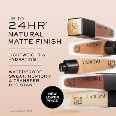 Lancôme Teint Idole Ultra Wear Natural Matte Foundation- Longwear, Medium-Full Coverage, Natural Finish, Waterproof & Hydrating - 230W (Light to Medium Olive Skin with Warm/Peachy Undertones), 1 Fl Oz - Image 2