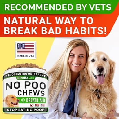 STRELLALAB No Poo Chews for Dogs - Coprophagia Deterrent for Dogs - No Poop Eating - Digestive Enzymes - Gut Health Support - Stop Eating Poop - 180Ct Poultry Liver - Image 7