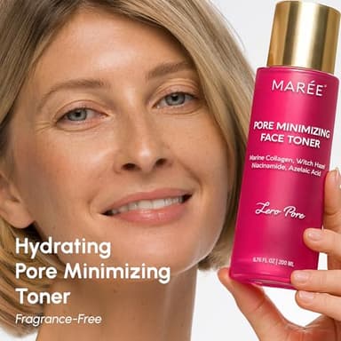 MAREE Pore Minimizer for Face Toner – Witch Hazel Toner with Niacinamide & Marine Collagen – Gentle Exfoliating Oil Control Facial Toner for Women – BHA Liquid Exfoliant – Alcohol Free Tonico Facial - Image 2