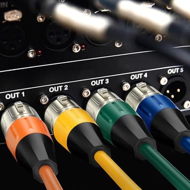 J&D XLR Microphone Cable, Gold Plated Heavy Duty Balanced 3 Pin XLR Male to Female Colored Mic Cables Speaker Cord for Mixer, Amplifiers, Recording, 5 Pack, 6 ft - Image 5