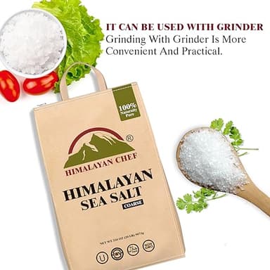 Himalayan Chef Sea Salt, Coarse Grain, 640 Ounces Mineral Salt, Pure & Natural Sun Dried Sea Salt, Unrefined, Gluten Free, Grinder Refill Sea Salt, 320 Ounce/Each (Pack of 2) - Image 6