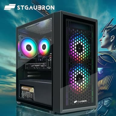 STGAubron Gaming PC Computer Desktop, Radeon RX 560 4G GDDR5, Intel Core i5 3.2G up to 3.6G, 16G RAM, 512G SSD, 600M WiFi, BT 5.0, RGB Fan x 3, Windows 11 Home - Image 4