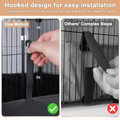 Tresbro Guinea Pig Cage with Waterproof PVC Bottom Liner & One-Hand Release Hook, Triple Fixing C&C Cage for Guinea Pigs, Bunny, Rabbit, Hedgehog, Small Animal Indoor Playpen 48''L x 24''W x 16''H - Image 4