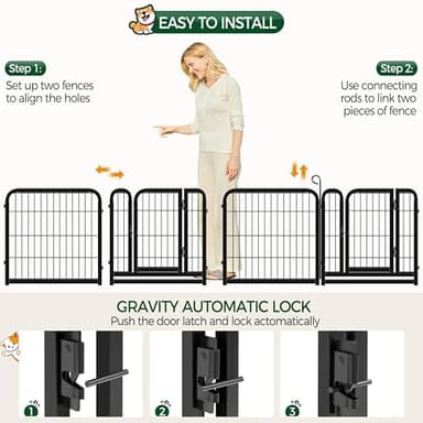 Yaheetech Dog Playpen Outdoor, 24 inch 6 Panels Dog Pen Indoor Heavy Duty Puppy Exercise Pen Metal Pet Fence for RV Camping/Yard/Garden - Image 7