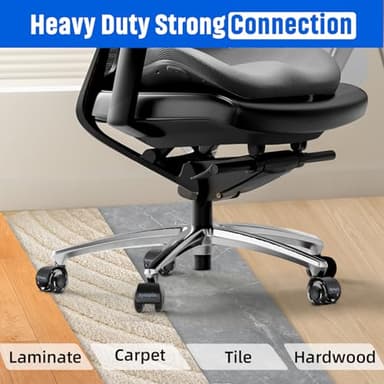 Office Chair Wheels 2" Desk Chair Caster Wheels Smooth Roller Style Quiet for Carpet and Hardwood Floors Universal Fit 11x22 mm Set of 5 Black - Image 5