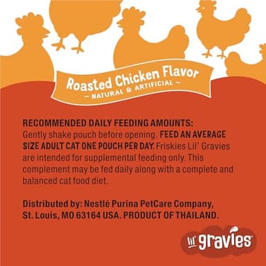 Purina Friskies Lil' Gravies Roasted Chicken Flavor Cat Food Lickable Cat Treats - (Pack of 16) 1.55 oz. Pouches - Image 7