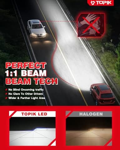 TOPIK H11 LED Bulbs, 32,000LM 800% Brighter 6500K Cool White, Anti-Flicker, 50,000Hrs Lifespan, H8/H9 LED Light Compatible with Cars Trucks SUVs, Pack of 2 - Image 5