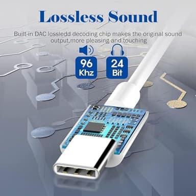 USB C to 3.5mm Headphone Jack Adapter for iPhone17/ iPhone 16/16 Pro/15/15 Pro/Pro Max/Plus, Type C Aux Audio Dongle Cable Cord Compatible with iPad, Samsung Galaxy S23/S23/S22/S21, MacBook（2 Pack） - Image 4