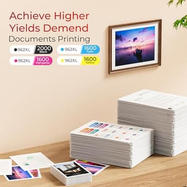 ejet 962XL 962 Ink Cartridges Compatible for HP 962XL Ink Cartridges Combo Pack use for HP Officejet Pro 9010 Ink 9015 9018 9020 Printers,4 Pack (Black, Magenta, Cyan, Yellow) - Image 2