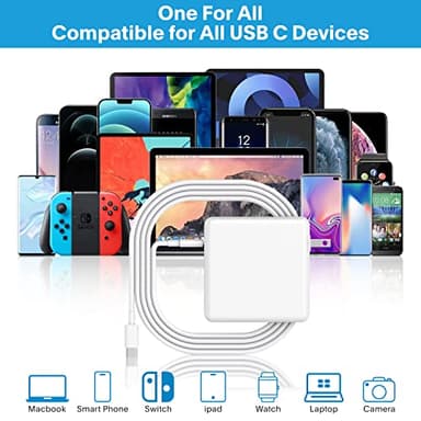 Mac Book Pro Charger - 118W USB C Fast Charger Power Adapter Compatible with MacBook Pro/MacBook Air 16 15 14 13 Inch, M1 M2 M3 M4, New iPad Pro and All USB C Device, Charge Cable 6.6ft - Image 5