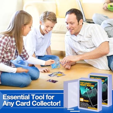100 Toploaders for Cards and 100 Soft Card Sleeves, Sooez 35 PT Top Loaders Card Protectors, 3" x 4" Hard Plastic Penny Sleeves for Baseball, Football, and Game Collectible Trading Cards - Image 7