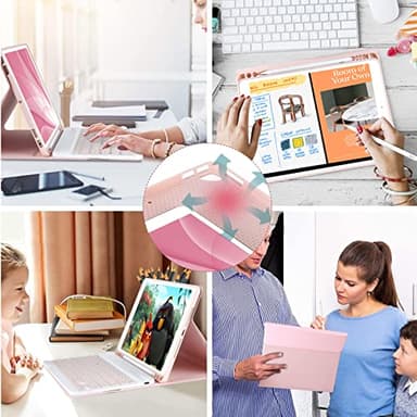 MMK iPad 9th Generation Case with Keyboard, for iPad 8th Generation Case with Keyboard (Wireless Detachable & Pencil Holder), iPad 10.2"/iPad Air 10.5"(3rd Gen)/iPad Pro 10.5" (Pink) - Image 7