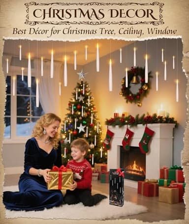 Halloween Decorations Floating Candles with Wand: 20Pcs Flameless Floating Candles with LED Warm Lights Battery Operated Magic Candle for Birthday Gifts Halloween Party Decorations Indoor Home Decor - Image 8