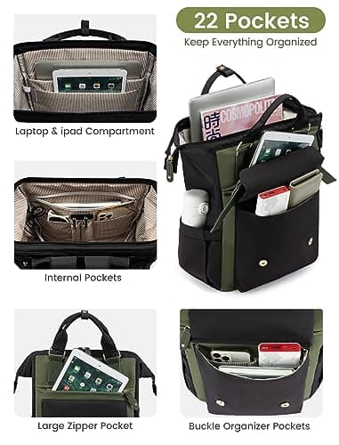 LOVEVOOK Laptop Backpack for Women Work Teacher Bag Travel Backpack, Stylish College Backpack Purse, Business Computer Laptop Bag Nurse Bags, Casual Daypack, 17 Inch - Image 2