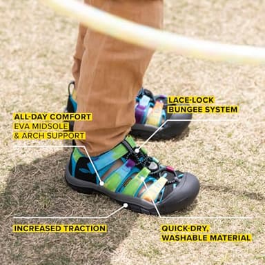 KEEN Newport H2 Closed Toe Water Sandals, Black Yellow, 13 US Unisex Little Kid - Image 2