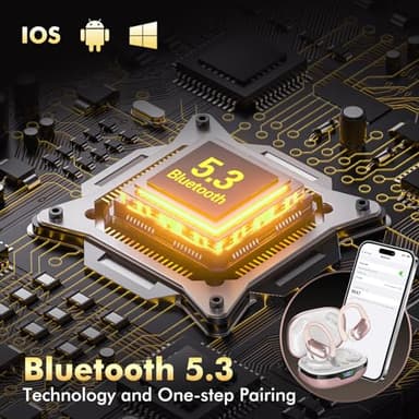 Wireless Earbuds Bluetooth Headphones 80hrs Playback Ear Buds Power Display with Noise Canceling Mic Headsets for Sports/Workout/Running Rose Gold - Image 4