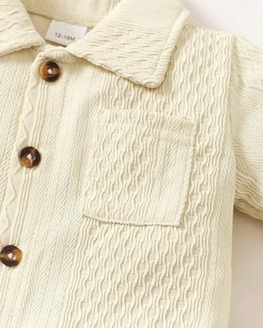 Renotemy 3T 4T Boy Outfits Baby Boy Shorts Set Toddler Boy Clothes 2-3 Year Old Boy Clothes 3T 4T Boy Outfit Toddler Boy Outfits 3T-4T Summer Solid Beige - Image 3
