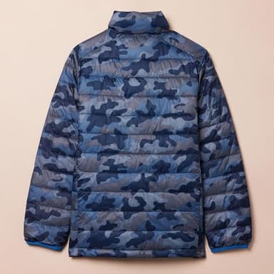 Amazon Essentials Boys' Lightweight Water-Resistant Packable Puffer Jacket, Blue Camo, Large - Image 3
