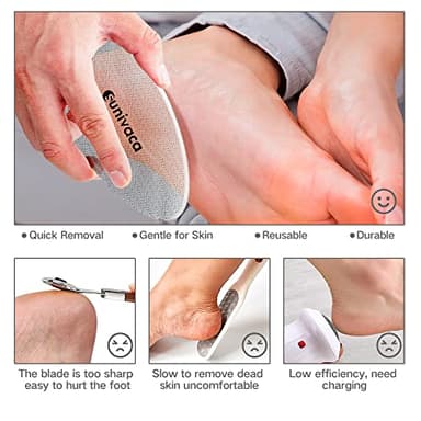 Sunivaca Glass Foot File Callus Remover for Feet, Heel Scraper, Pumice Stone, Diabetic Feet Scrubber Dead Skin Remover for Feet Professional Pedicure Tools - Image 5