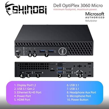 Dell OptiPlex 3060 Micro PC | Intel Core i5-8500T | 16GB RAM | 512GB SSD | Windows 11 Pro | Wi-Fi+ BT | Mini Desktop Computer (Renewed) (16GB RAM + 512GB SSD) - Image 4