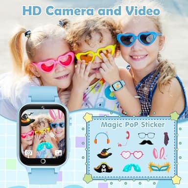 Luyiilo Smart Watch for Kids, with 26 Puzzle Games, Touch Screen, HD Camera, Alarm Clock, Toys for Ages 4-12 Years Old.Birthday Gift for Boys Girls (Soft Blue) - Image 3