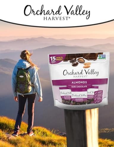 Orchard Valley Harvest Dark Chocolate Almonds, 1 Ounce Bags (Pack of 15), Gluten Free, Non-GMO, No Artificial Ingredients - Image 6