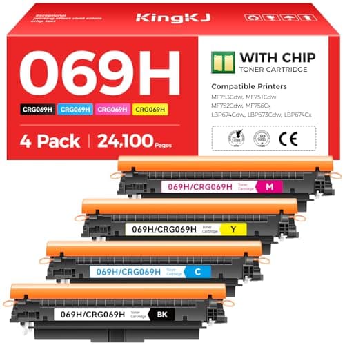 069 069H Toner Cartridge Set High Capacity 4-Pack Compatible for Canon 069H 069 for Color imageclass MF753Cdw MF751Cdw LBP674Cdw LBP674C MF750C LBP673Cdw LBP674Cx MF752Cdw MF756Cx Printers lnk Black - Image 1