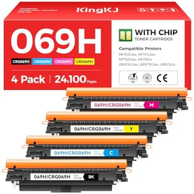 069 069H Toner Cartridge Set High Capacity 4-Pack Compatible for Canon 069H 069 for Color imageclass MF753Cdw MF751Cdw LBP674Cdw LBP674C MF750C LBP673Cdw LBP674Cx MF752Cdw MF756Cx Printers lnk Black - Image 1