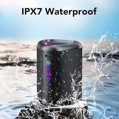 aowoka Bluetooth Speaker, 2025 Portable Wireless Speakers with Led Light, Bluetooth 5.4, 24H Playtime, Enhanced Bass, IPX7 Waterproof, Outdoor Speaker for Travel, Sport, Party, Biking. - Image 5